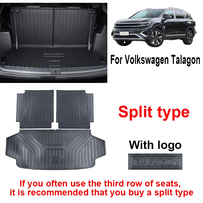 

TPE автомобильный коврик для багажника, противогрязевая водонепроницаемая подкладка для багажника, коврик для хранения, автоаксессуары для VW, Volkswagen Talagon 2021 ~ 2026 2025