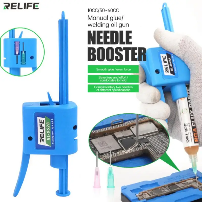 

RELIFE RL-062A/B Welding Oil Needle Booster Manual Glue Gun Press Type Auxiliary to Discharge Oil Putter BGA Flux Paste Booster