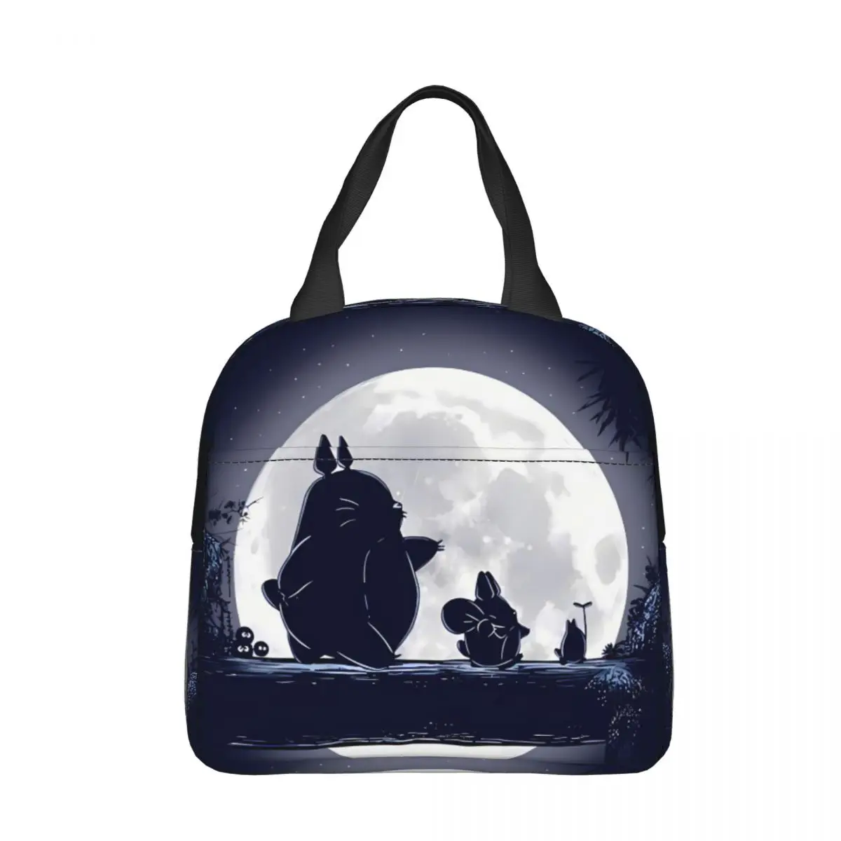 

Totoro Night Oxford Cloth Portable Bags Studio Ghibli School Trip Lunch Hiking Debris Cooler Food Handbags