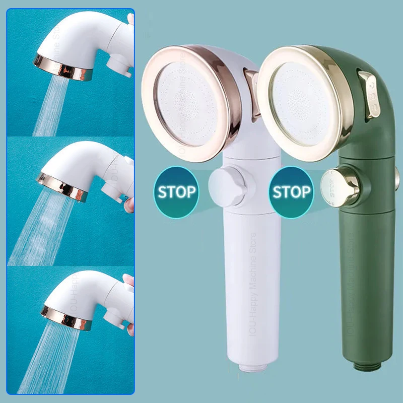 

3 Mode Shower Head High Pressure Shower Nozzle Water Saving One-key Stop Water Rain Filter Shower Head Bathroom Accessories
