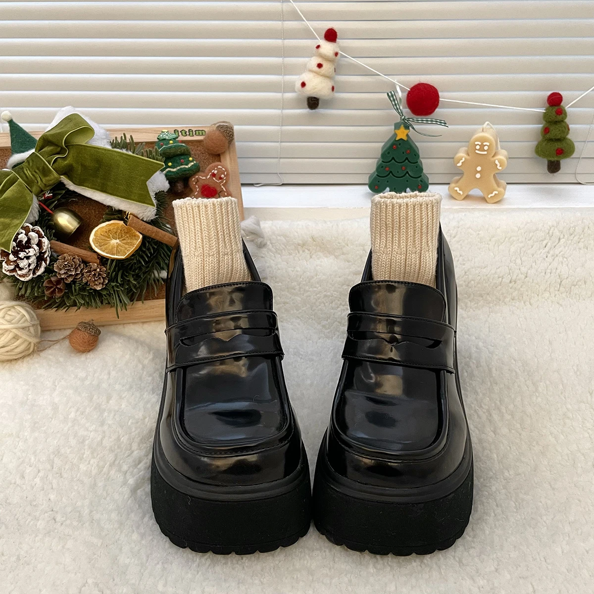 Chunky Mary Jane shoes New Lolita shoes Japanese JK uniform high heeled leather shoes university girls platform shoes Women shoe