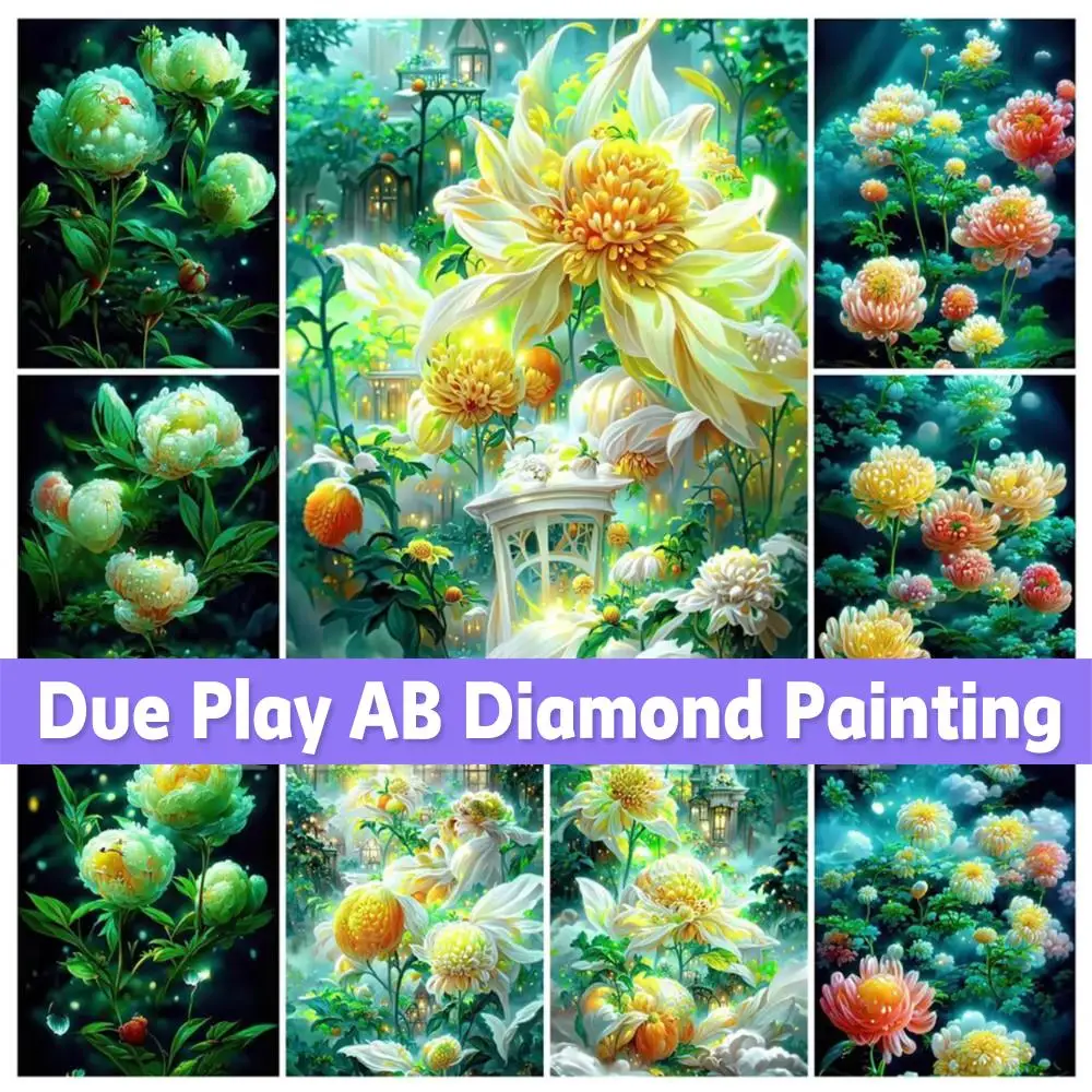 

5d Diamond Painting Dream Peony Full Drills Embroidery Daisy New 2023 AB DIY Cross Stitch Kit Flower Rhinestone Art Home Decor