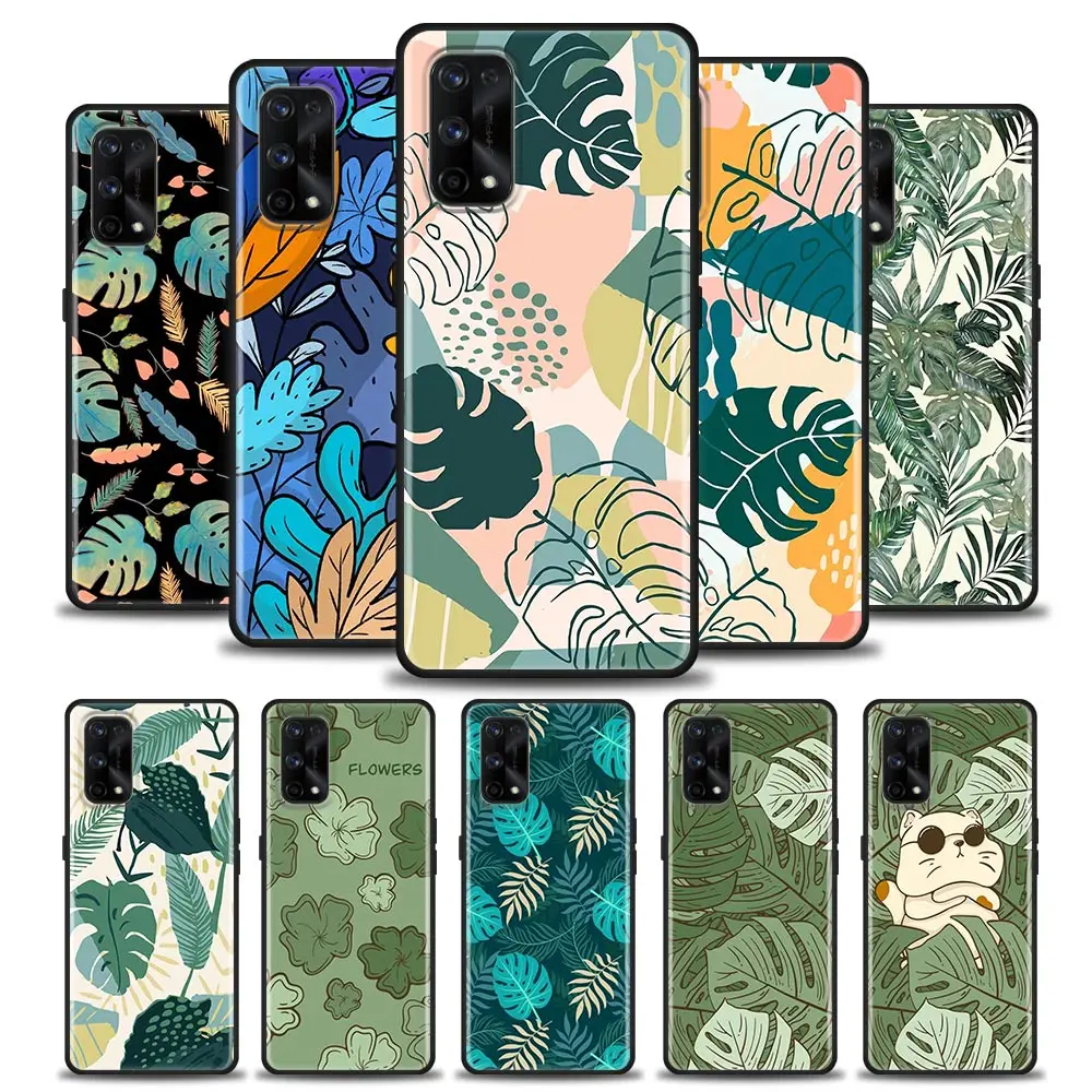 

Banana Leaf Flower Funda Case For Realme GT 2 Pro Neo2 NARZO 50 50I 50A 5G C35 C33 C31 C30 C21 C20 C15 V25 V15 Case Shell Coque