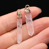 clear quartz natural stone crystal column irregular pendant healing gem jewelry making diy necklace accessories gift 5x20 6x30mm