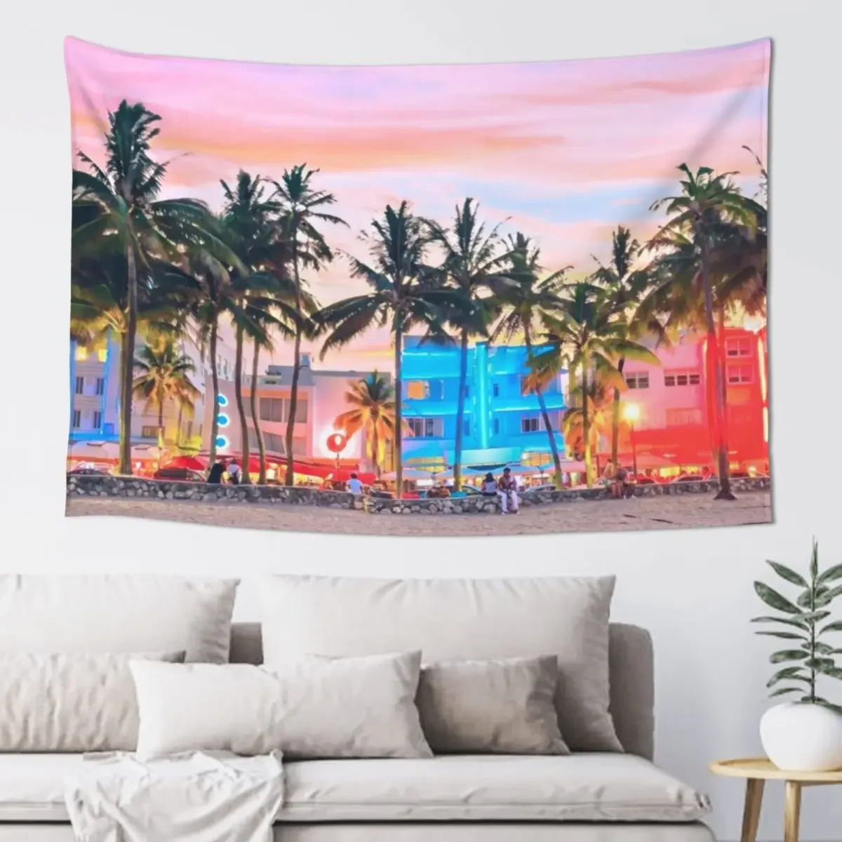 Ocean Drive пляжный гобелен Майами для комнат настенный