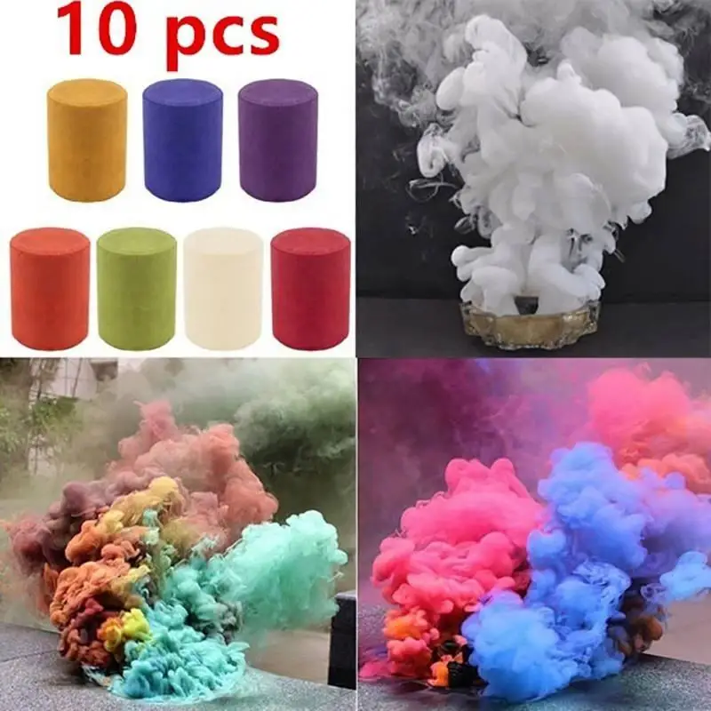 

10 pcs Colorful Smoke Fog Cake Smoke Effect Show Round Bomb Photography Aid DIY Toy Gifts