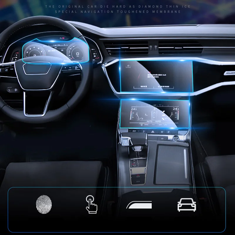 

Для Audi A6 A7 C8 2019 2020 2021 2022 GPS навигационная пленка ЖК-экран Защитная пленка из закаленного стекла пленка против царапин 3 шт./компл.