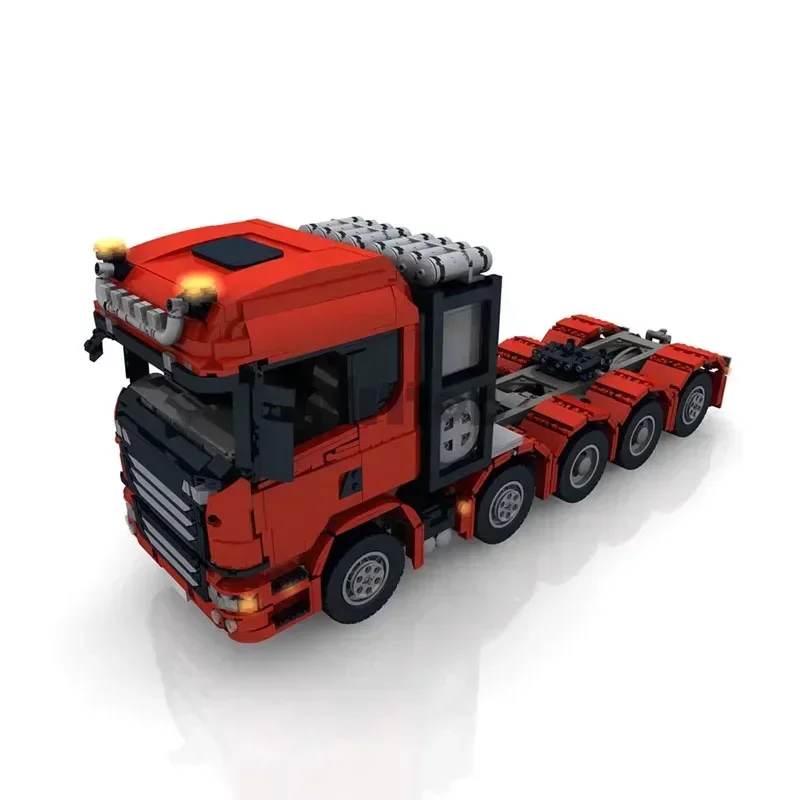 Фото MOC-37157Custom RC10x4 6 SLT Грузовик/красный грузовик в сборе Строительный блок Модель 3937 Детали Детские строительные блоки на день рождения Игрушка в подарок №2