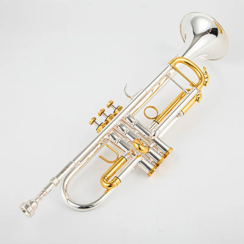 

Лидер продаж, компактная труба Bach TR-197GS Bb с серебряным и золотым ключом, профессиональные музыкальные инструменты с фотографией, бесплатная доставка