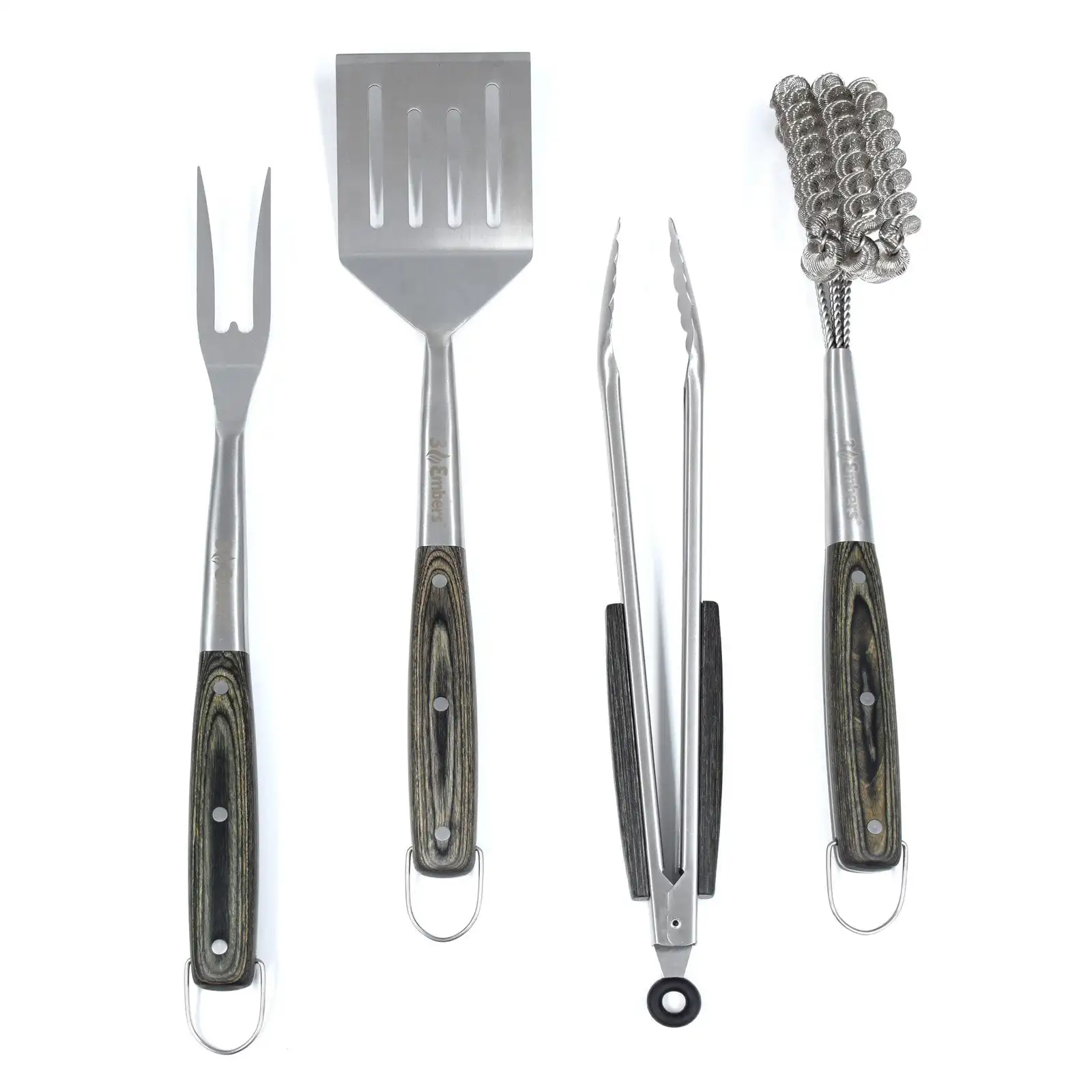 

Stainless Steel 4 Piece Grilling Tool Set
