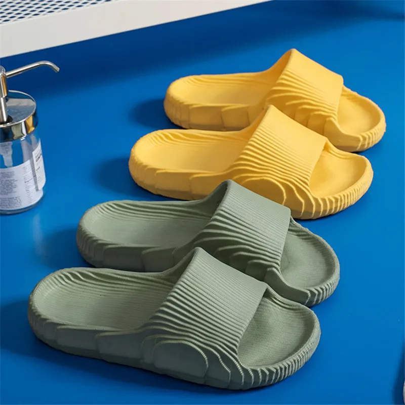 

2022 Women Thick Platform Slippers Indoor Bathroom Slipper Soft Eva Anti-Slip Couples Home Floor Slides Ladies Summer Shoes