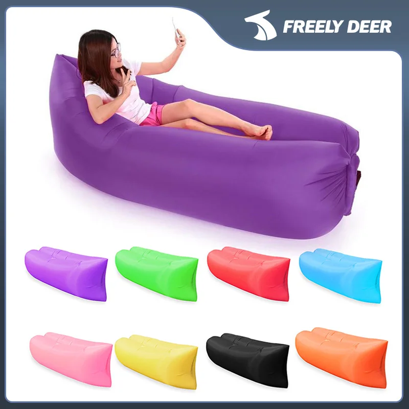 

Foldable Air Sofa Waterproof Inflatable Lounge Couch Sleeping Bed Outdoor Camping Travelling Beach Air Chair Lazy Sleeping Bag