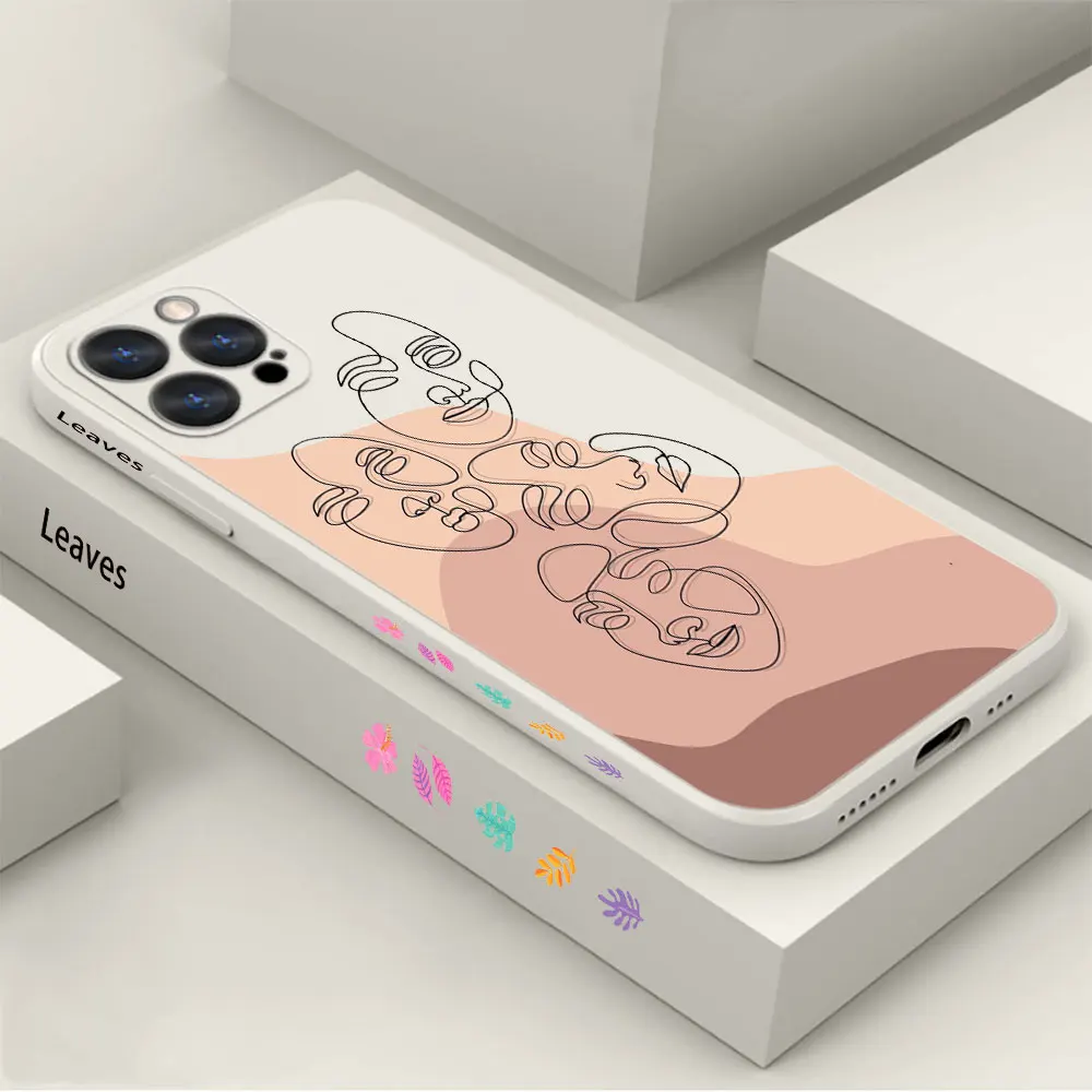 

Abstract Line Sexy Couple Body Phone Case For Apple iPhone 14 13 12 11 Pro Max Mini X XS XR SE 7 8 6 6S Plus Colour Cover Funda