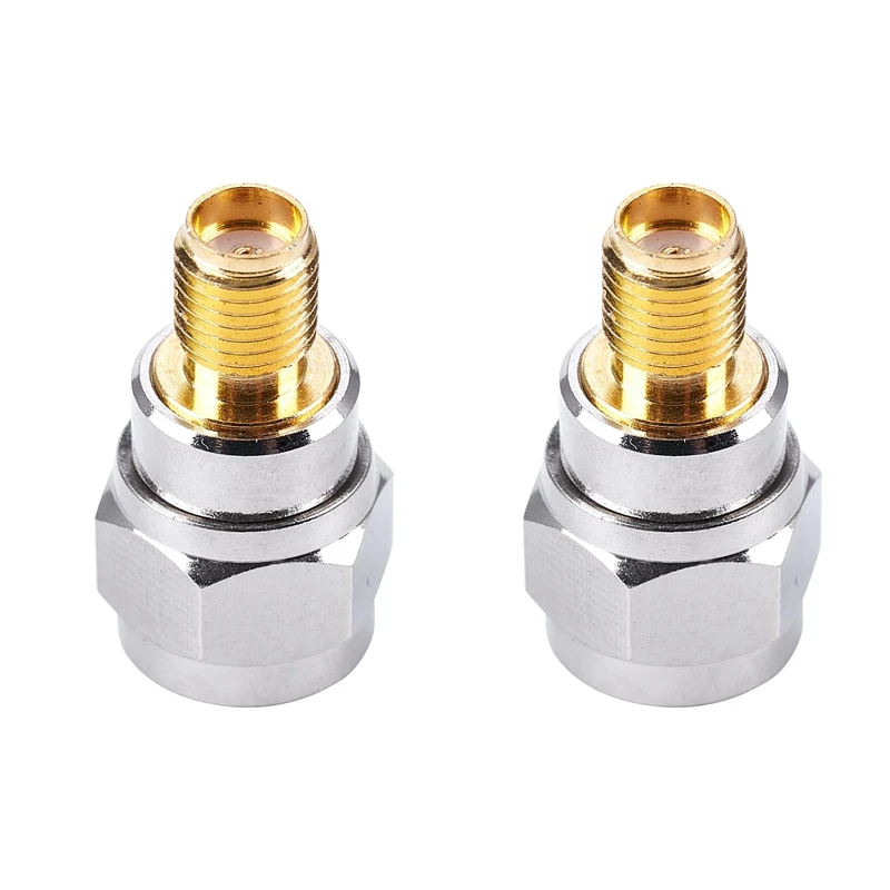 

2X RF коаксиальный адаптер SMA Female To F Male, серебристый