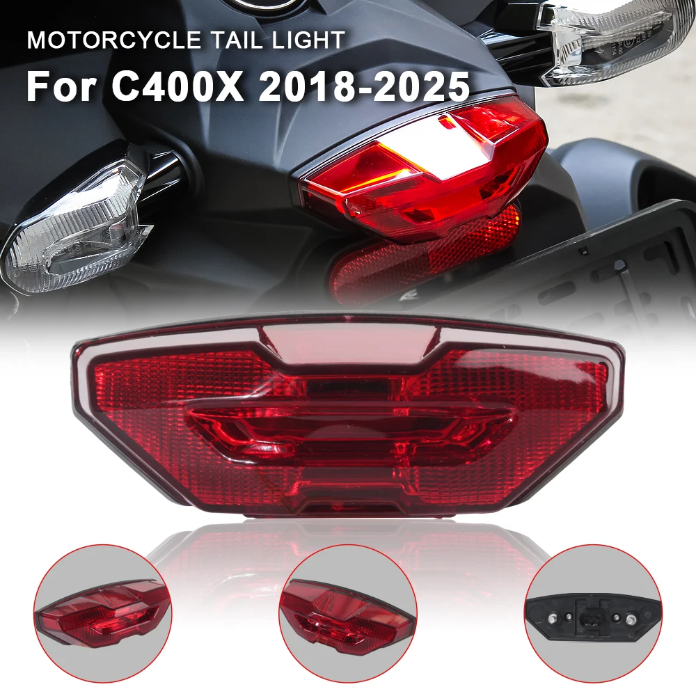 Фото Задний фонарь мотоцикла в сборе для BMW C400X C 400X C400 X 2018-2025, светодиодный индикатор заднего фонаря, аксессуары для задних стоп-сигналов №1