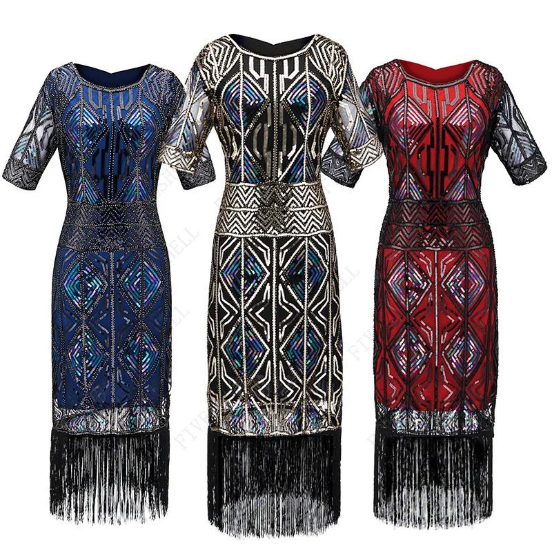 

1920s Flapper Cosplay Dress Great Gatsby Charleston Party Sequined Halloween Costume Party Golen Cocktail Fancy Dresses Vestidos
