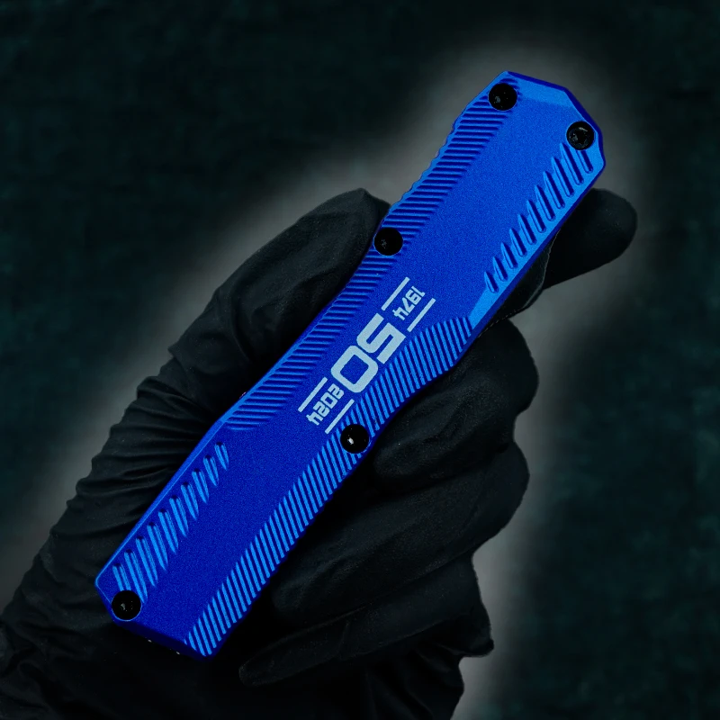 Фото KS9000 Diskin Livewire 50th OTF Knife Tech D2 Blade Outdoor Складное лезвие Карманные ножи для выживания EDC Инструменты Цинк Алюминиевая ручка №1