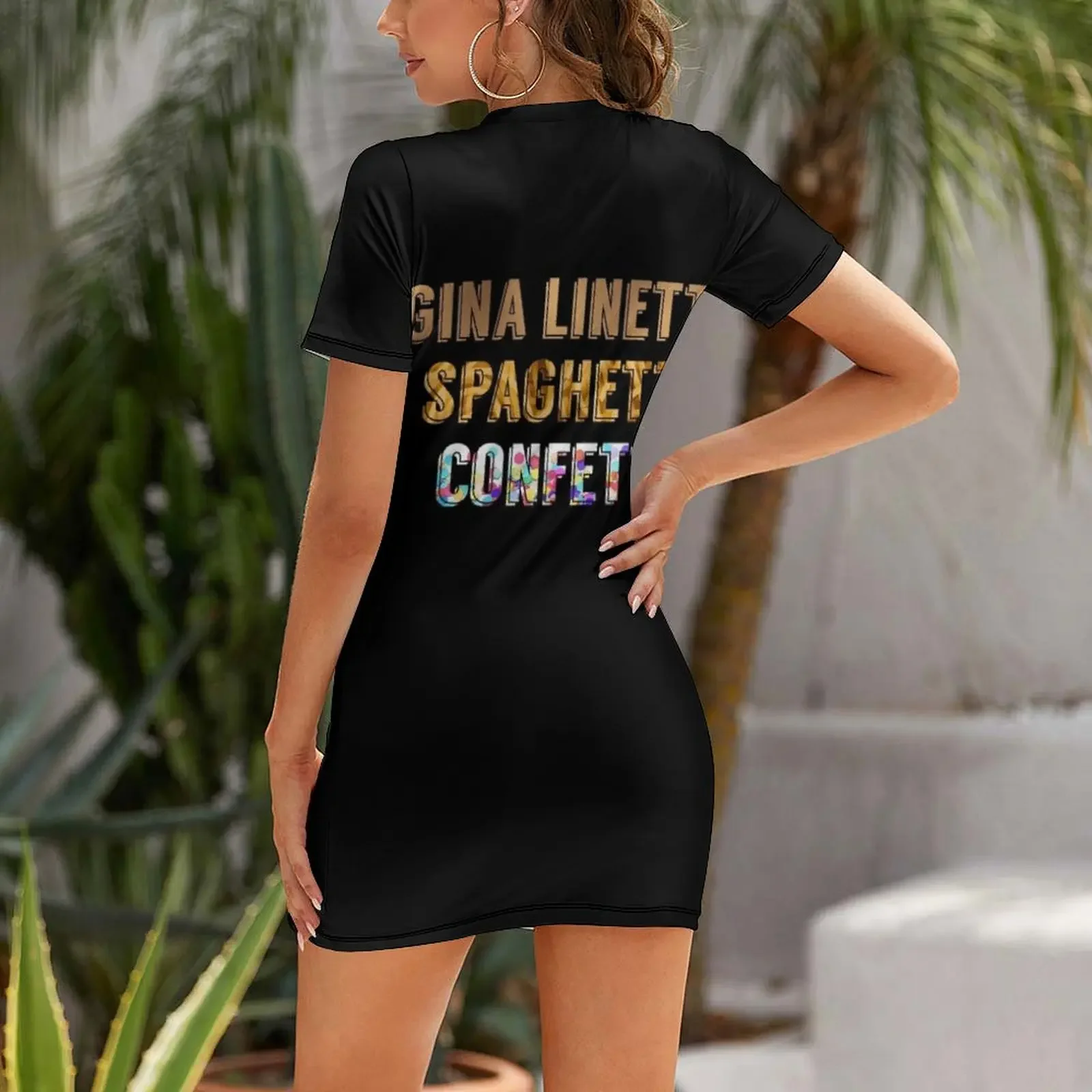 Фото Летнее женское платье Gina Linetti Spaghetti Confetti с короткими рукавами, коллекция 2026 года, коктейльные платья для женщин 2026 №2