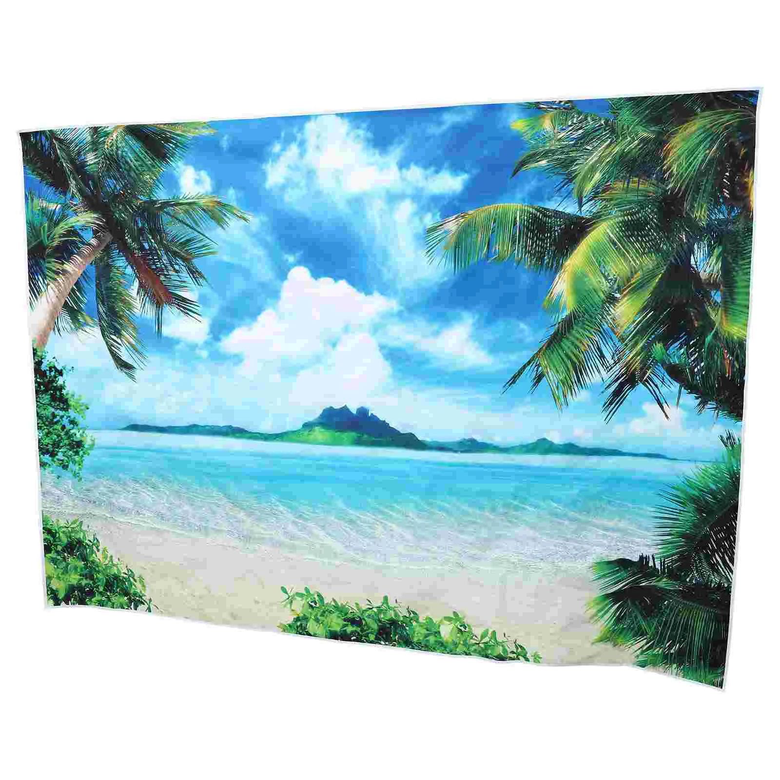 

Summer Beach Sea Sand Tree Background Party Banner Photo Studio Decoration