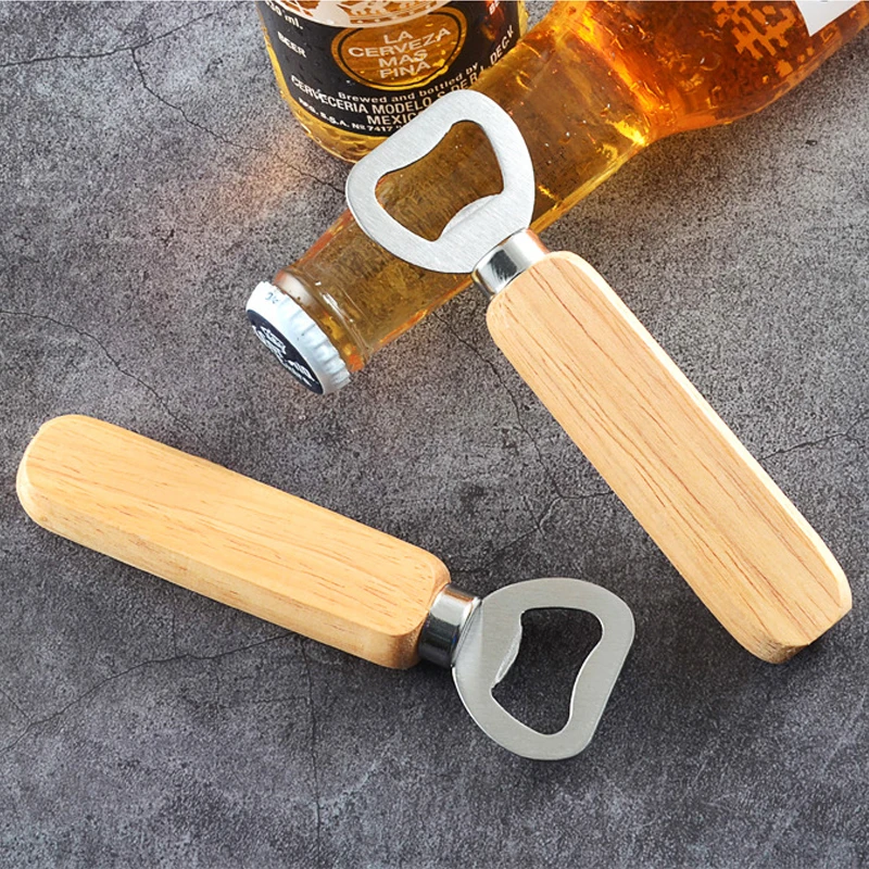 

10/20/40Pcs Wooden Handle Beer Bottle Opener Wine Beer Soda Glass Cap Opener Creative Home Kitchen Bar Tools Wholesale