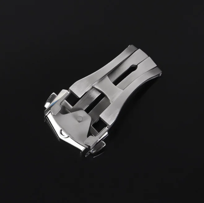 18MM STEEL LEATHER STRAP BAND DEPLOYMENT BUCKLE CLASP FOR OMEGA SPEEDMASTER