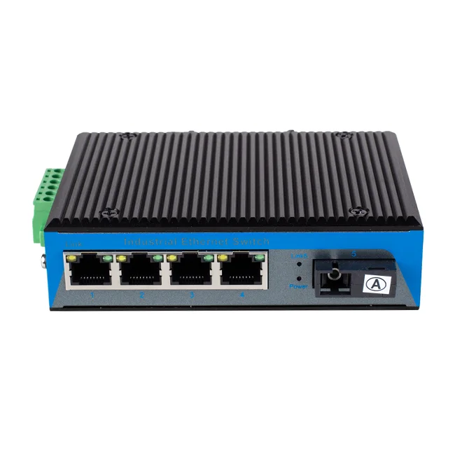 Фото Хит продаж: Высокоскоростной оптоволоконный медиаконвертер Ethernet 1.25G с 1 портом 1.25G SFP+ и 4 портами RJ45 POE для промышленного применения. №1