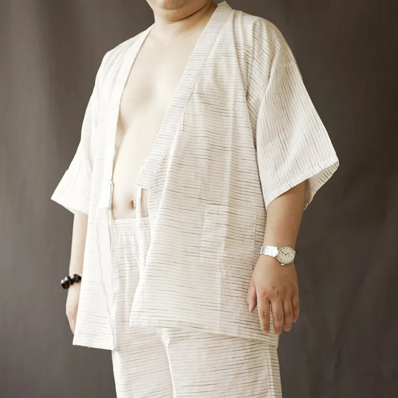 Men's pajamas pajamas Japanese kimono suit casual home underwear underwear Japanese hot spring kimono pajamas obese men's large