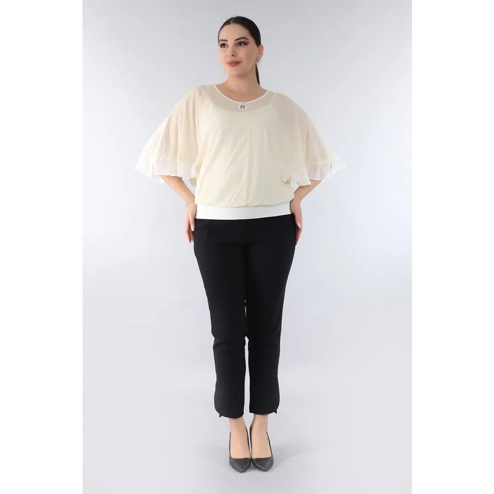 

Серебристая бархатная блузка Dorlie большого размера