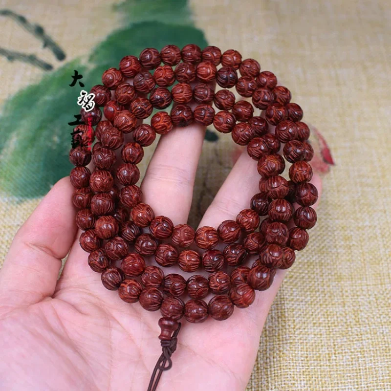 Pterocarpus Santalinus Красное сандаловое дерево ручной работы Резные полоски из 108 шт.