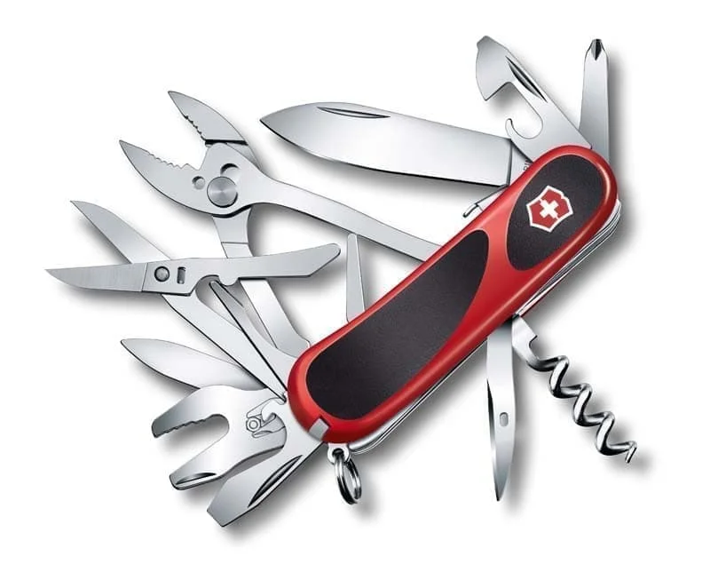 Нож перочинный VICTORINOX Evolution S557 85 мм 21 функция с фиксатором лезвия красный чёрным -