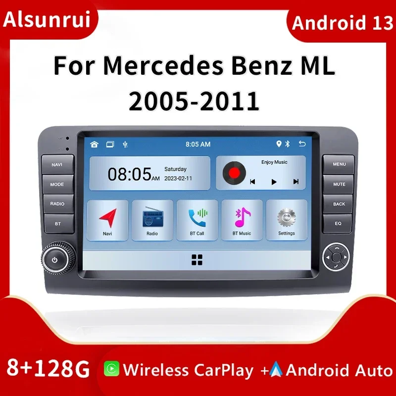 Автомагнитола 2 Din Android 13 для Mercedes Benz M CLASS ML W164 X164 ML350 ML300 GL500 ML320 ML280 GL350 GL450