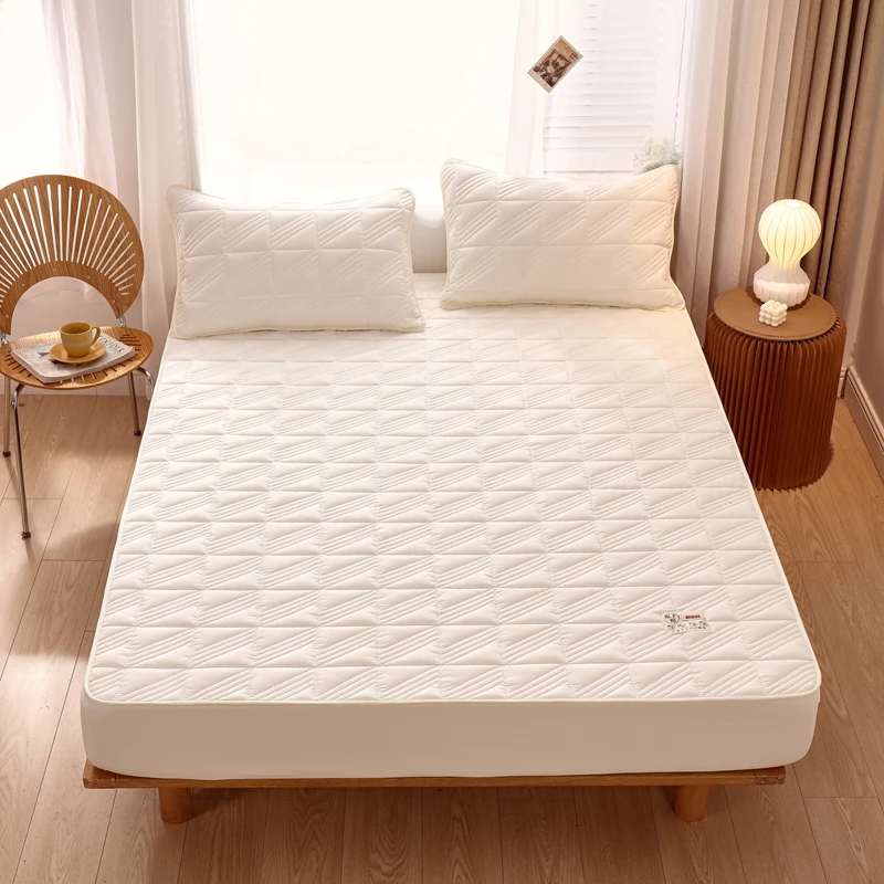 

New Soybean Fiber Quilted Bedding Mattress Cover Antibacterial Breath Bedspread Customized Quilting Bed Cover( N0 Pillowcases）