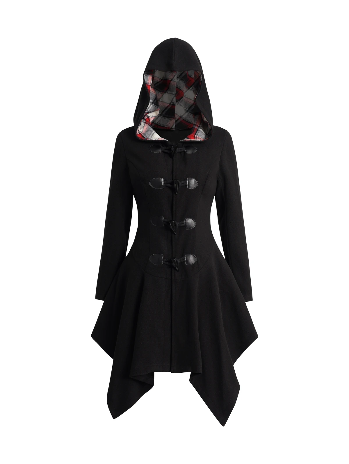 Dressfo 2024 модное женское черное пальто Топы с капюшоном рогами переключающееся