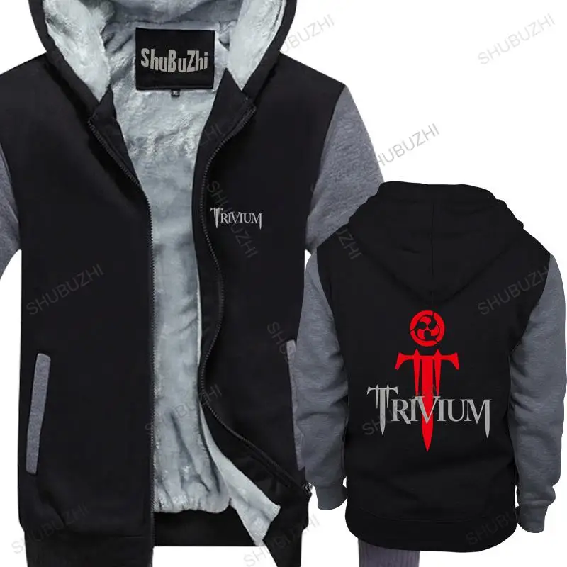 

Men thick hoodies pullover Custom Trivium warm hoody homme bigger size fleece hoody male warm coat