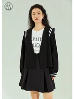 dushu 2022 spring new full sleeve women jacket solid casual black coats for women loose straight korean cardigan jacket %d0%ba%d1%83%d1%80%d1%82%d0%ba%d0%b0