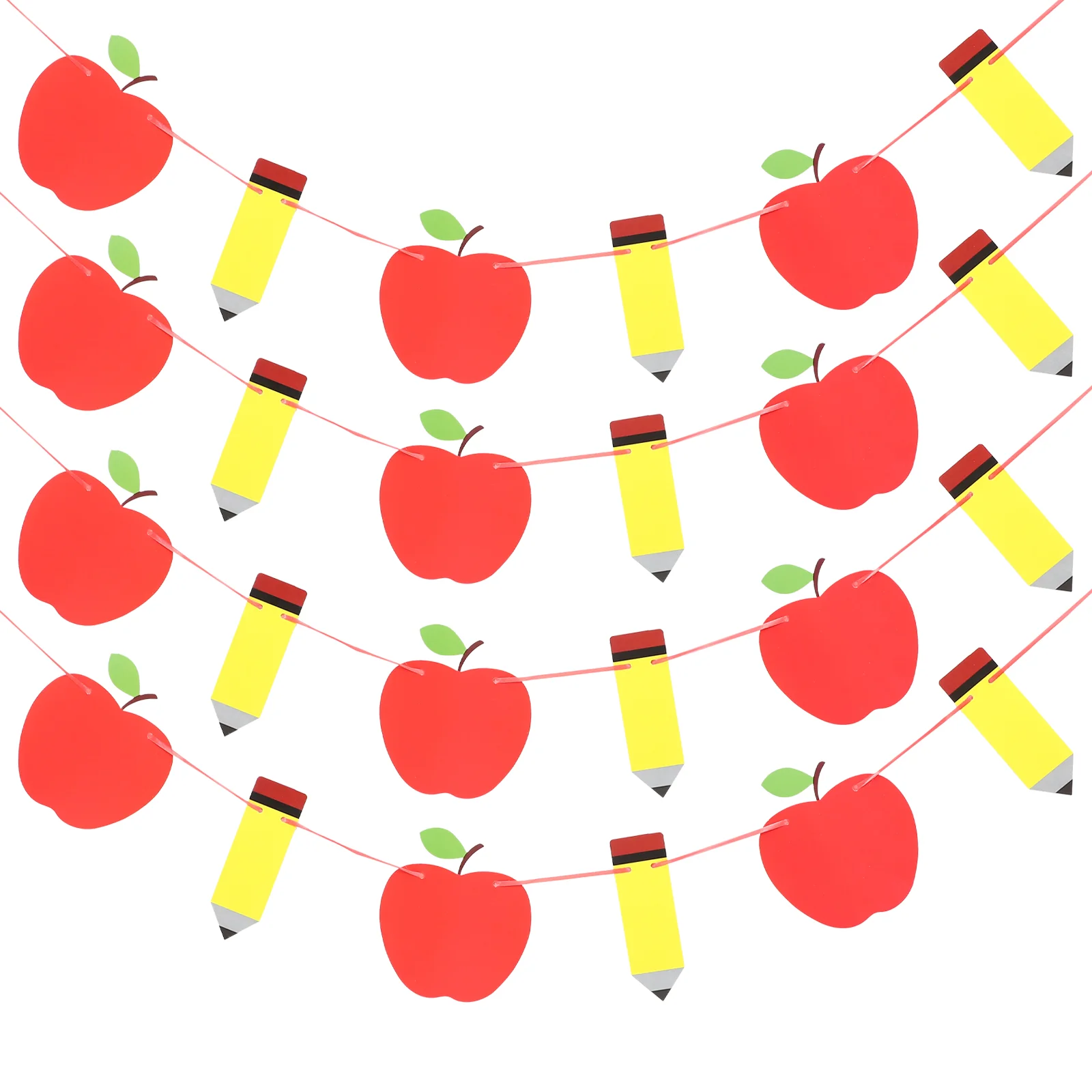 

4 Sets of Apples and Back To School Banner Apples Garland Classroom Decoration