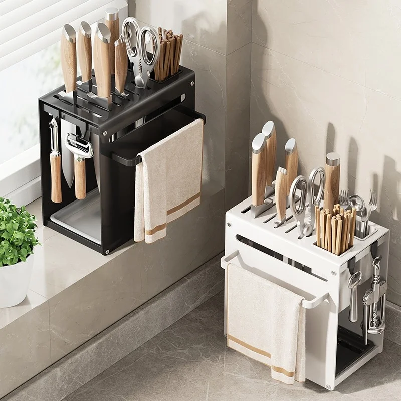 

Kitchen Simple Counter Top Multi Functional Kitchen Knife Scissors Chopsticks Storage Rack Household Knife Shelf