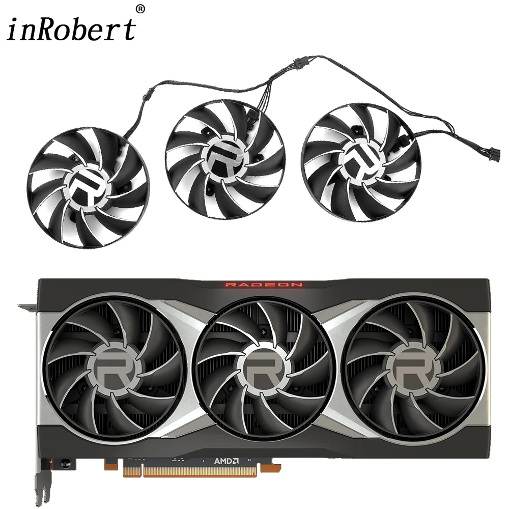 

80MM GPU Cooler Fan Replacment For AMD Radeon RX 6800 / 6800XT / 6900XT 16G Graphics Video Cards Cooling Fans AUB0812VD