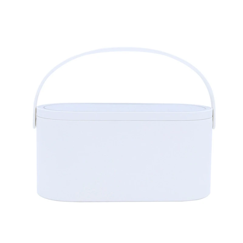 

Makeup Organizer Box With LED Light Mirror Portable Travel Makeup Cosmetics Organizer Press Light Mirror Makeup Case