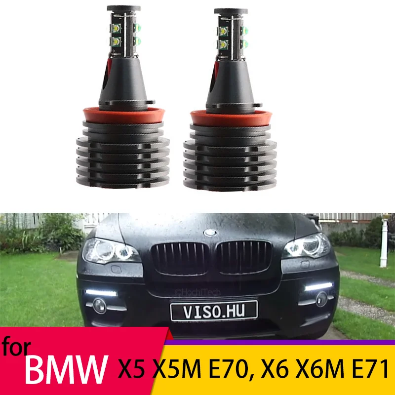 

120W 6000K White H8 LED Car Angel Eye Marker Headlights Bulbs Lamps for BMW X5 X5M E70 X6 X6M E71 E72 2007-2011