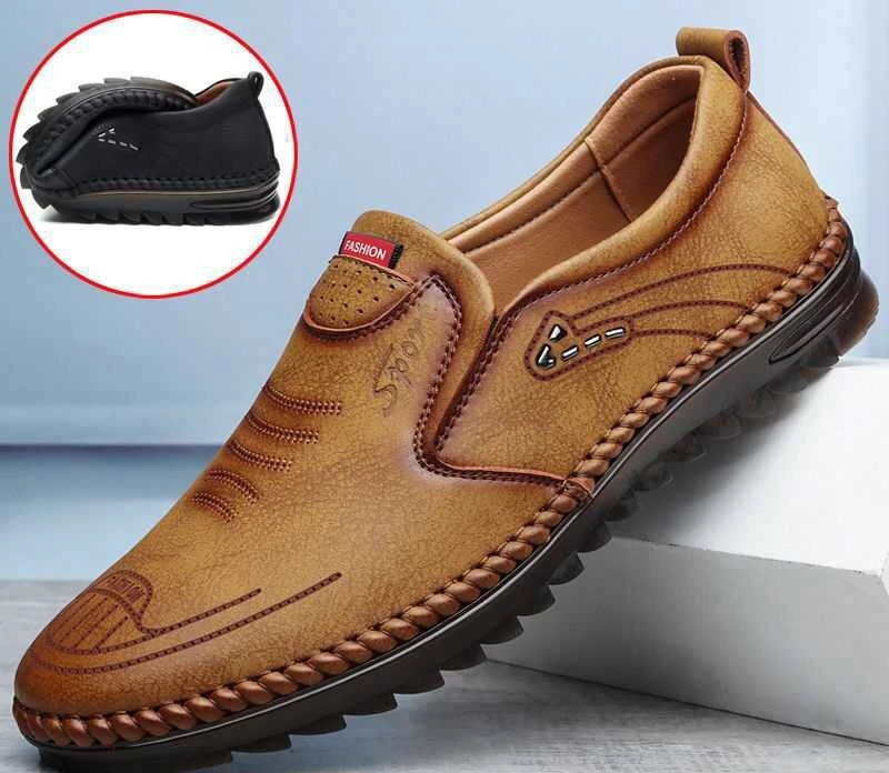 

New summer leather shoes for men leather casual breathable soft cowhide soft soled shoes for men