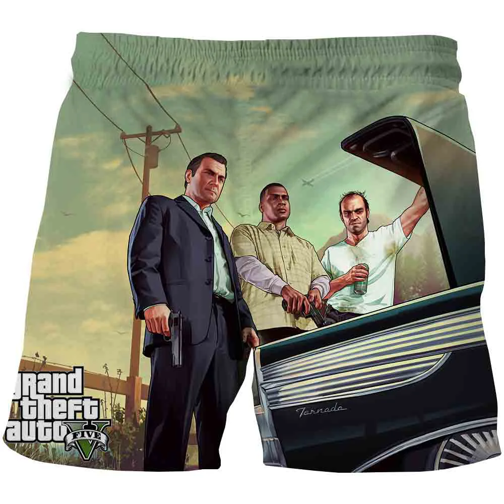 2021 модные популярные шорты для игры GTA 5 летние плавания купальник детей мужчин и