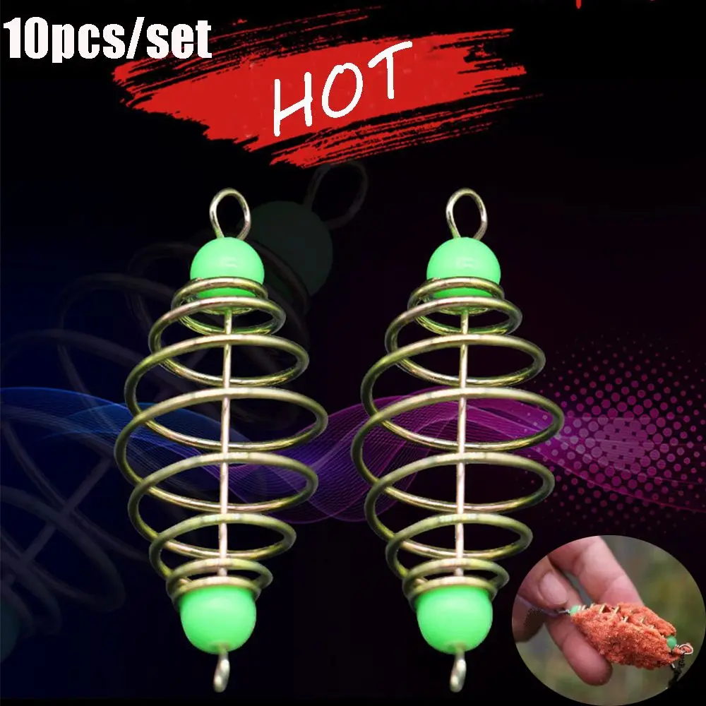 

10 Pcs/Set Hot Explosion High quality Olive Fishing Bait Spring Lure Hanging Tackle Stainless Steel Feeder