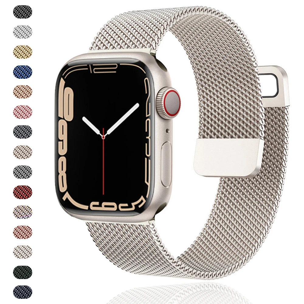 

Metal Strap For Apple watch band 44mm 40mm 42mm 38mm 49mm 44 mm bracelet Milanese Loop iWatch Series Ultra 8 7 3 6 se 41mm 45mm