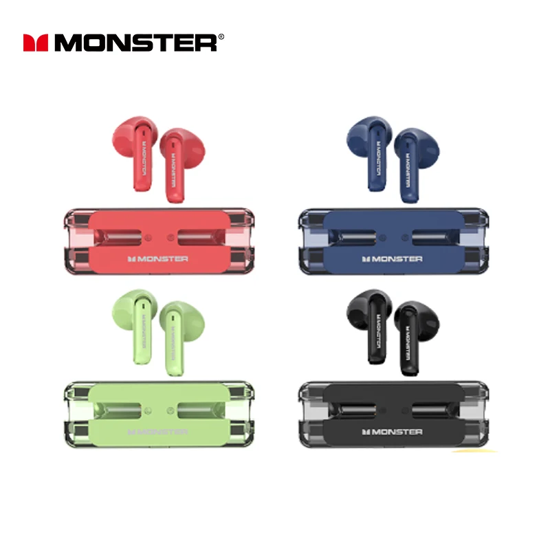 

Original Monster XKT08 TWS Earphones Wireless Bluetooth 5.3 HiFi Headphones Noise Reduction Headset Sport Earbuds Wiht Mic