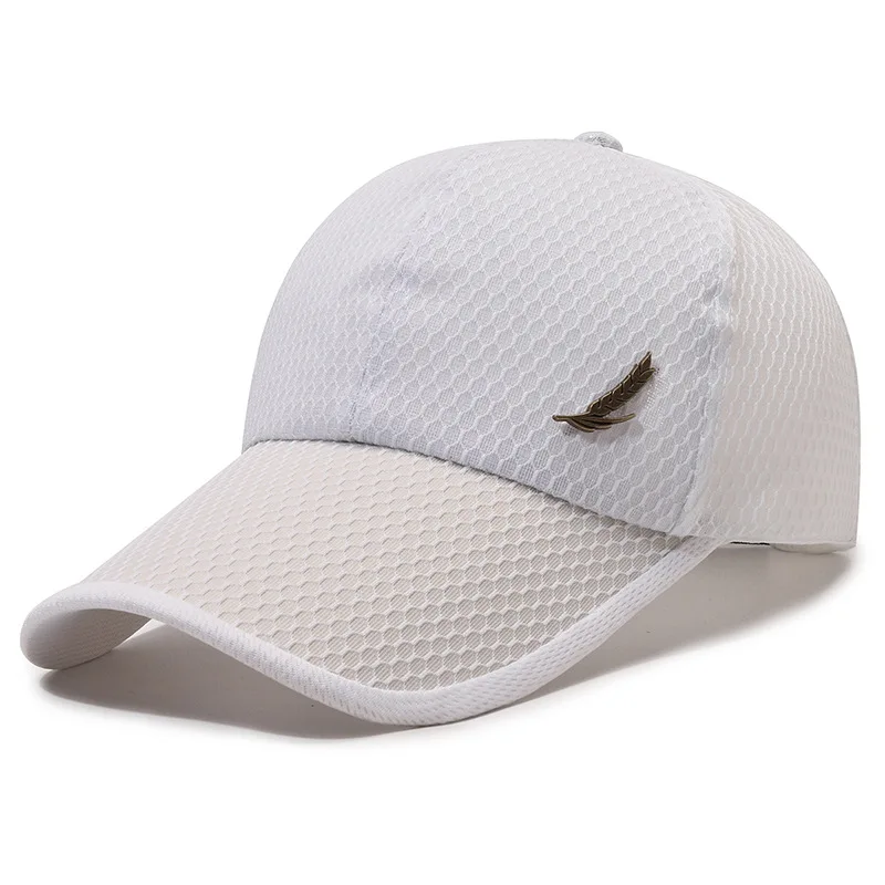 

Men Mesh Baseball Cap Breathable Summer Caps Extended Brim Baseball Net Hat Fishing Hats Bone Gorras Snapback Trucker Cap