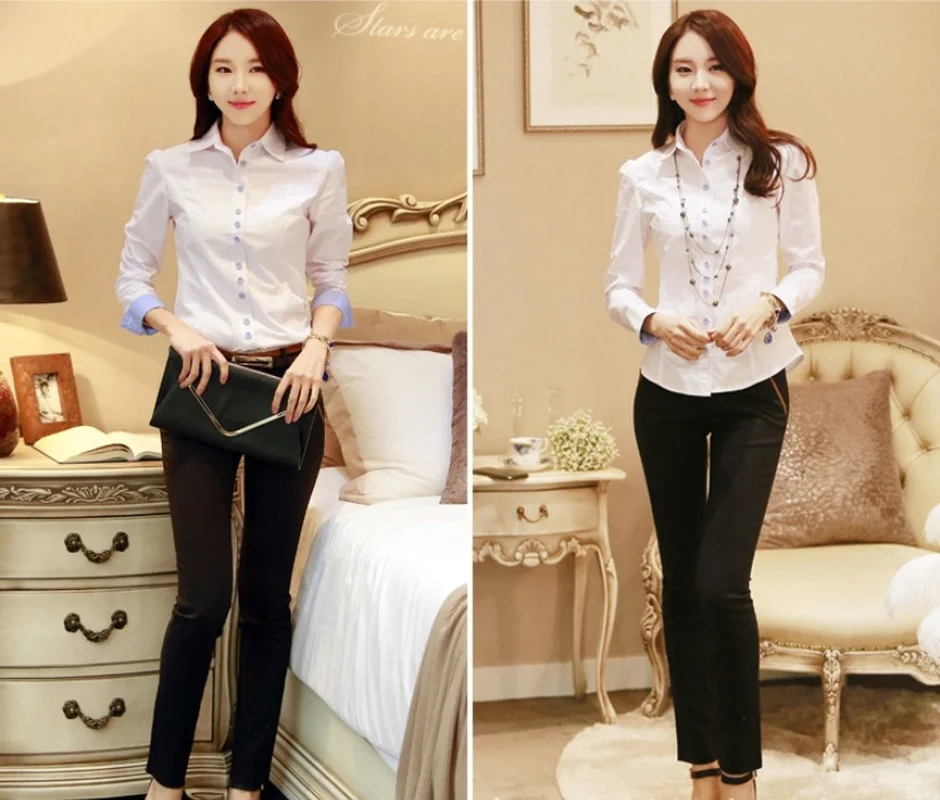 Блузка женская с воротником-поло шифоновая рубашка однобортный Кардиган деловая