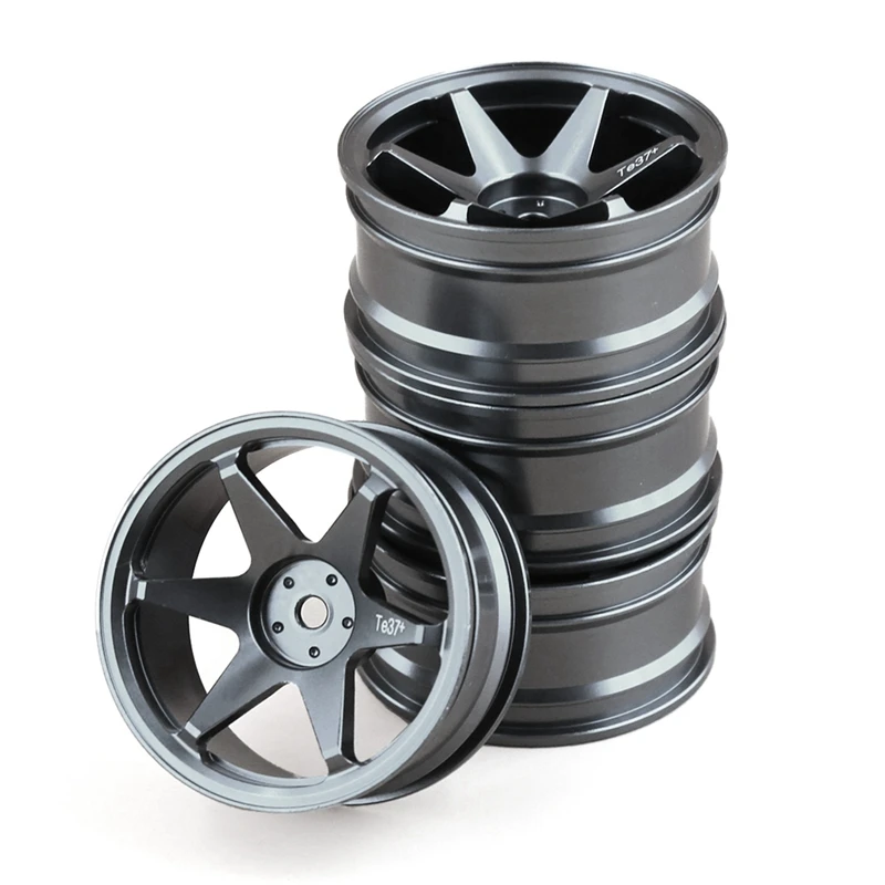 

4Pcs 1/10 RC On-Road Car 52Mm Metal Wheel Rim Wheel Hubs For Tamiya Kyosho HSP HPI Sakura Traxxas Accessories ,Black