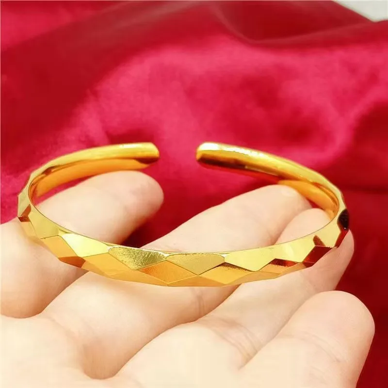 

Vietnam Shakin Ladies Heart-Shaped Luxury 18K Gold Bangles With Adjustable Opening For Girlfriend Gift Wholesale