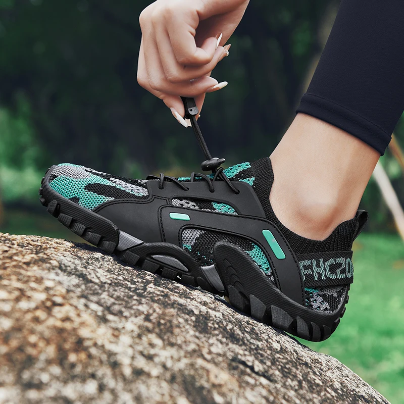 JIEMIAO New Classic Style Men Hiking Shoes Summer Mesh Breathable Outdoor Tactical Shoes Man Sneaker Sport Trail Trekking Shoes